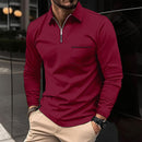 Men's Autumn Long Sleeve Zipper Polo Shirt - SHOP ELC 