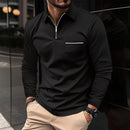 Men's Autumn Long Sleeve Zipper Polo Shirt - SHOP ELC 