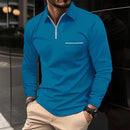 Men's Autumn Long Sleeve Zipper Polo Shirt - SHOP ELC 