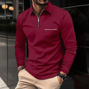 Men's Autumn Long Sleeve Zipper Polo Shirt - SHOP ELC 