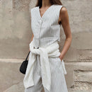 Women's Striped Vest Trousers Casual Wear Temperament Commute Suit - SHOP ELC 