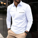 Men's Autumn Long Sleeve Zipper Polo Shirt - SHOP ELC 